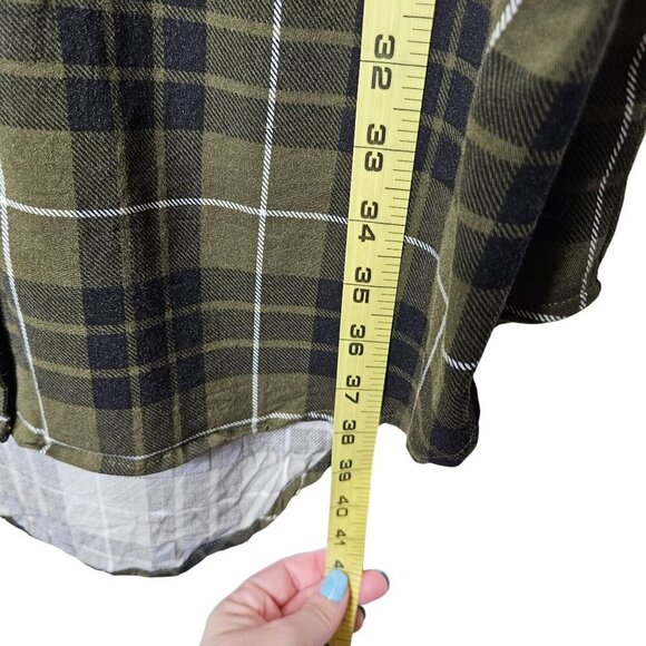 Torrid Womens Plaid Button-Down Long Shirt Dress Green Black Size 0 Holiday - Picture 9 of 10